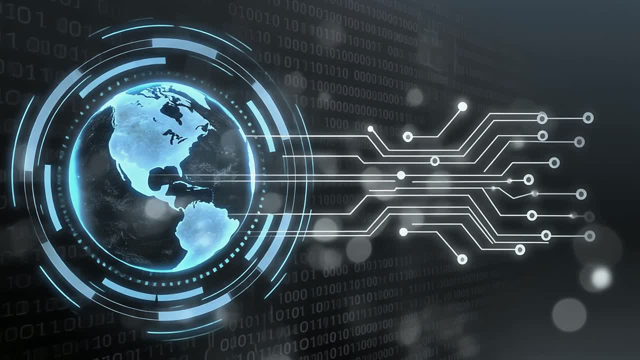 Abstract Digital Earth Globe with Global Network Connections