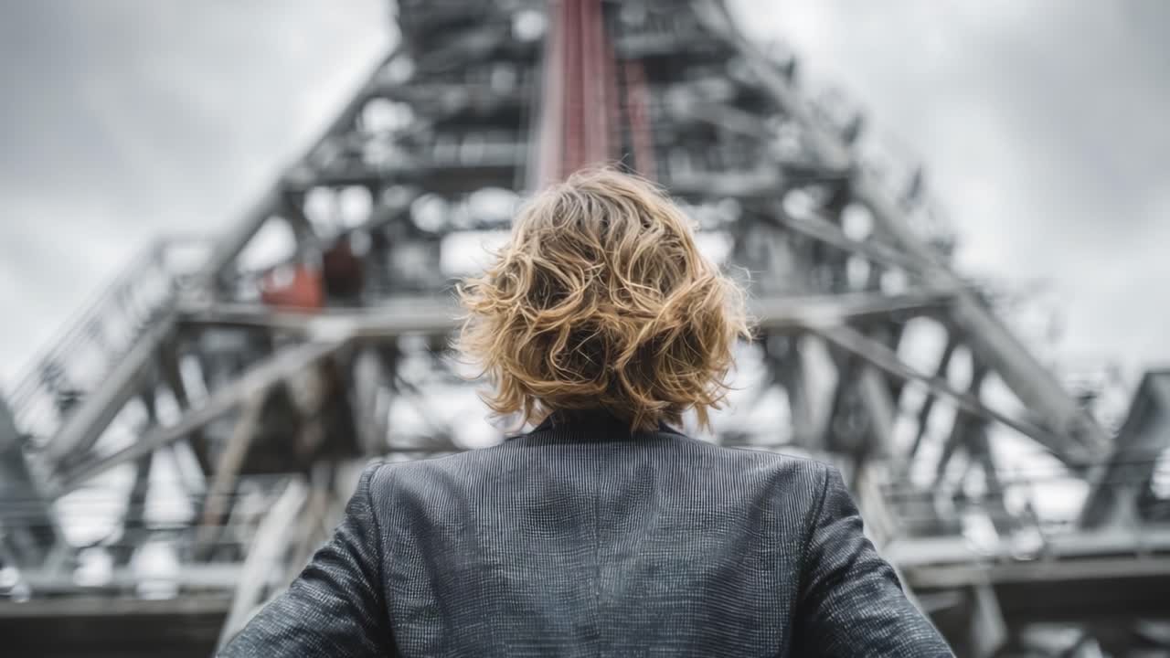 A Figure Contemplates the Massive Structure of an Industrial Facility, Capturing the Essence of Human Reflection Against a Backdrop of Machinery and Clouds