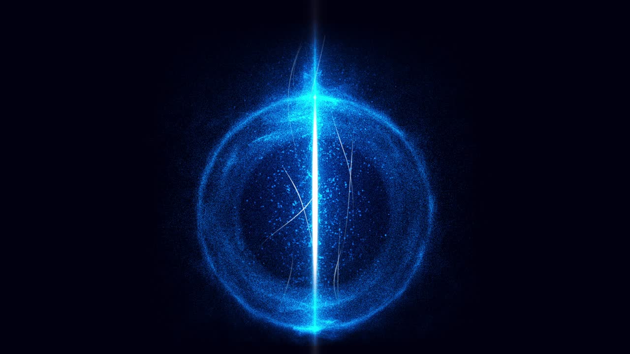 Motion graphic di sfondi astratti con sfera di energia blu