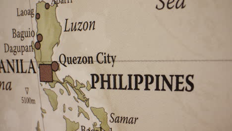 a close-up view of the philippines on a world map