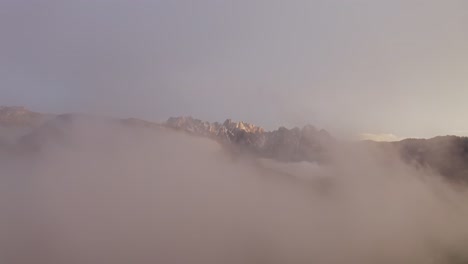 misty mountain sunrise/sunset view