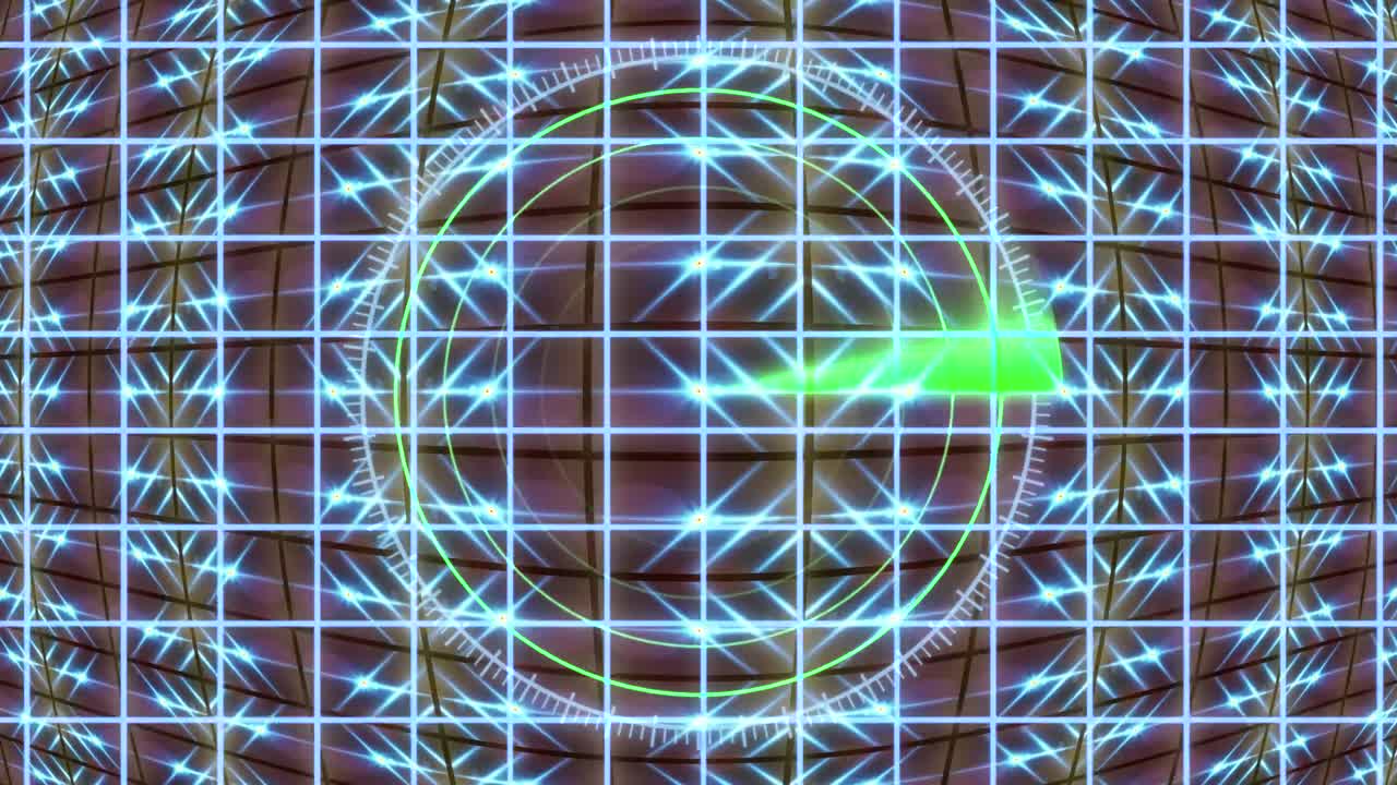 panel de hud con una cuadrícula de radar y un fondo en movimiento. gráficos de movimiento