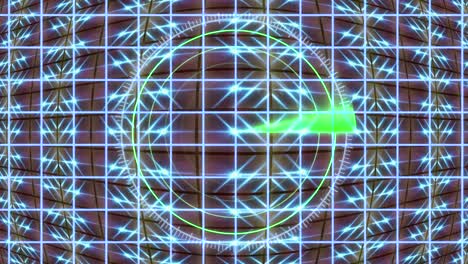 panel de hud con una cuadrícula de radar y un fondo en movimiento. gráficos de movimiento
