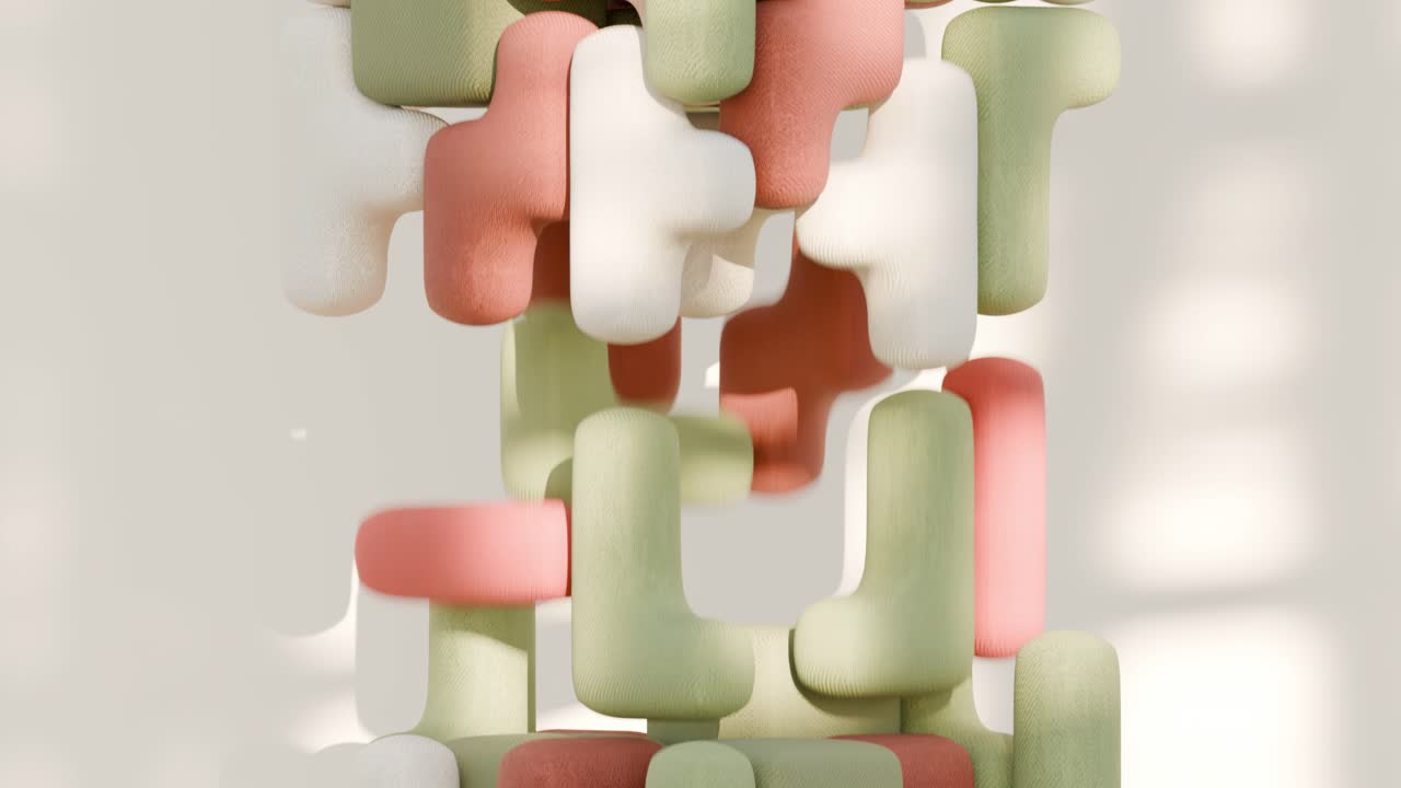 Abstract 3D Pastel Shapes
