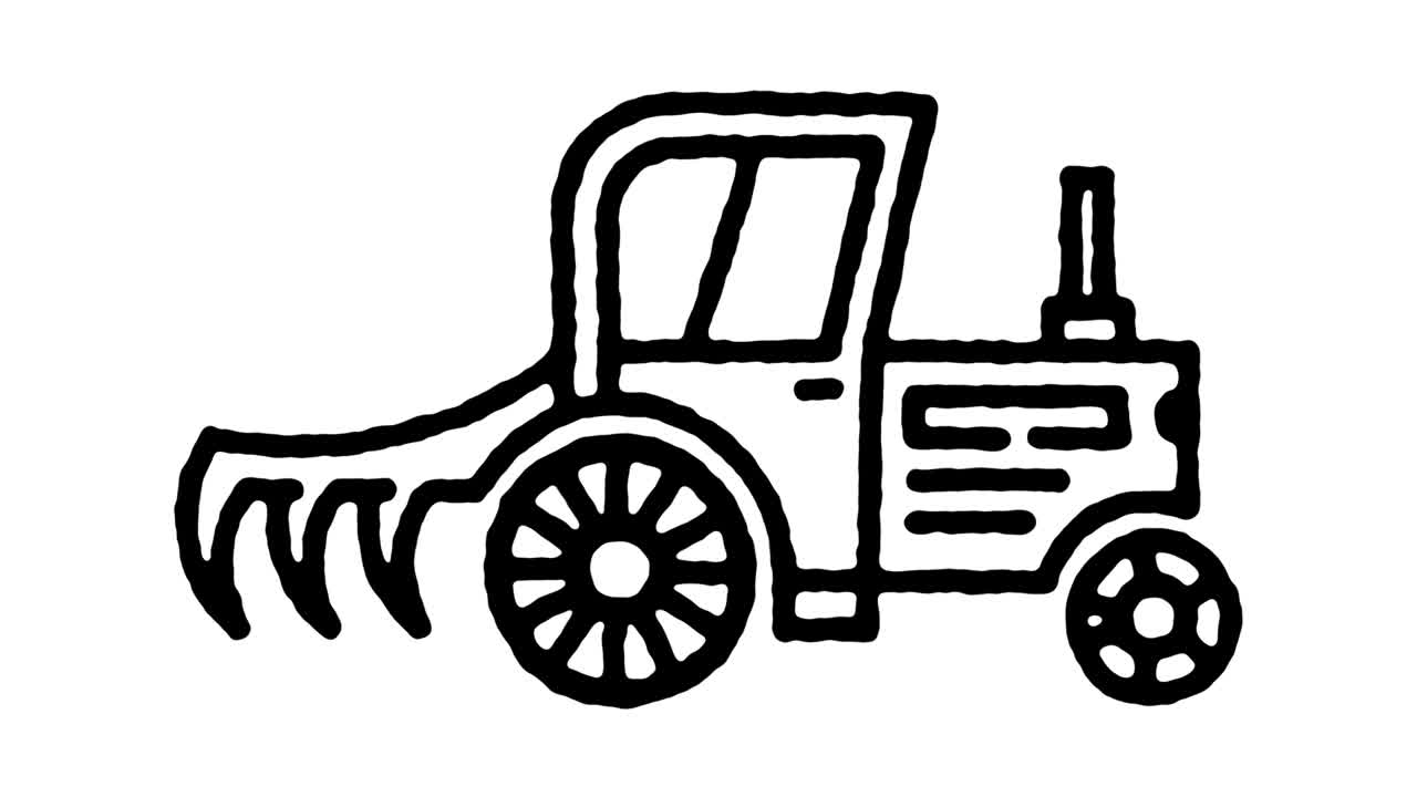 농업 경제 스케치 라인 아이콘 애니메이션