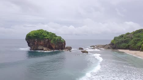 aerial jungwok beach gunung kidul regency, yogyakarta, indonesia