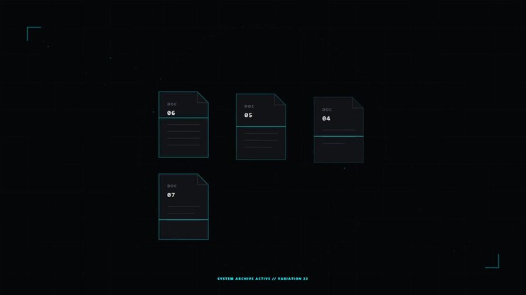 Digital Interface Displaying Animated Document Files