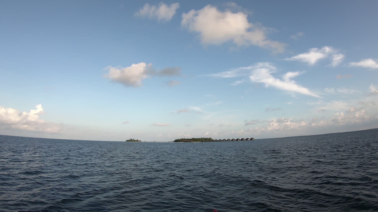 배에서 몰디브 전망 바다 바다에서 timelapse 이동