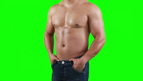 muscular man posing for camera