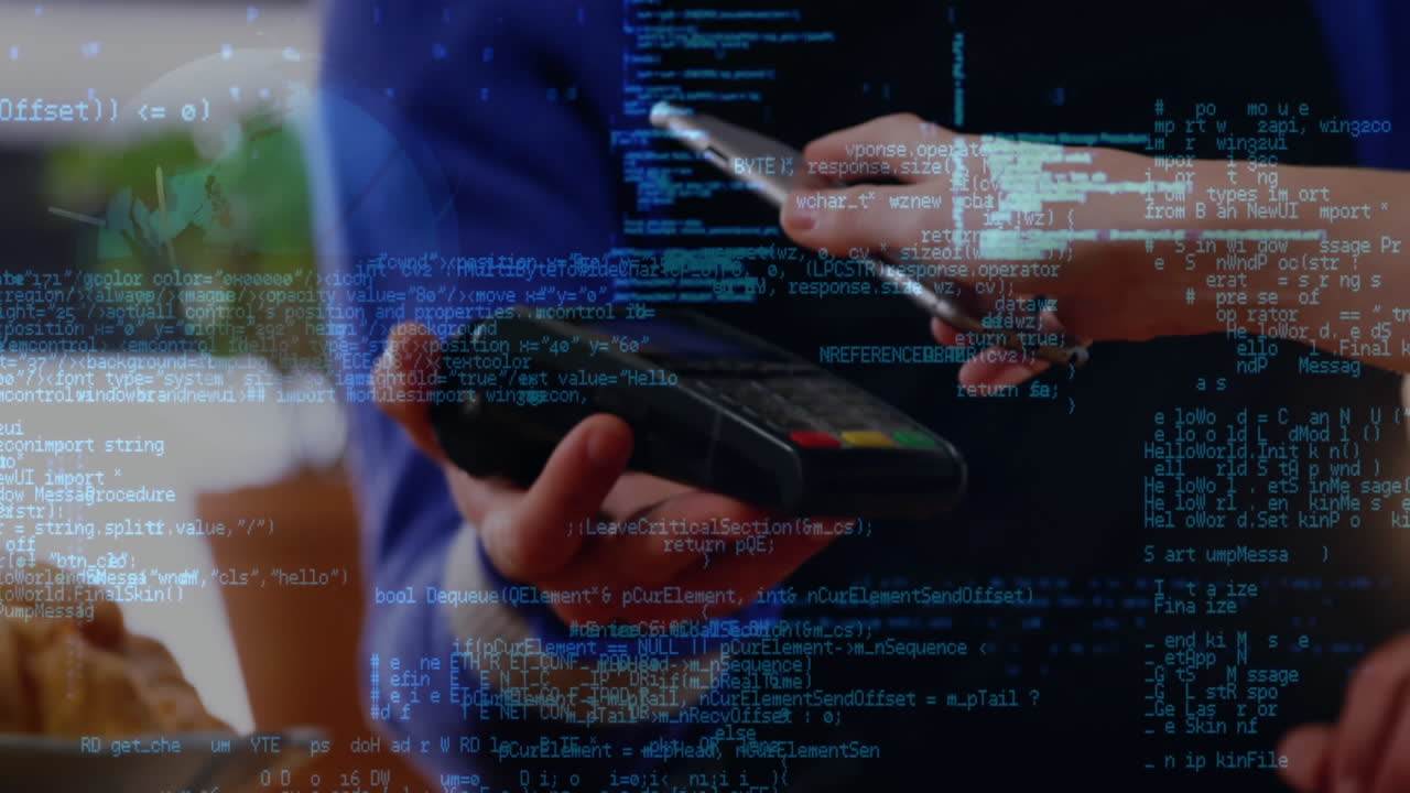 Woman using phone to pay contact less 