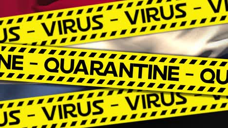 Animation-Der-Gelb-Auf-Band-Geschriebenen-Wörter-Quarantäne-Und-Virus