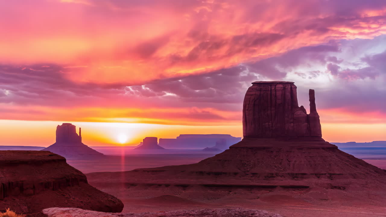Vibrant Sunset over Monument Valley