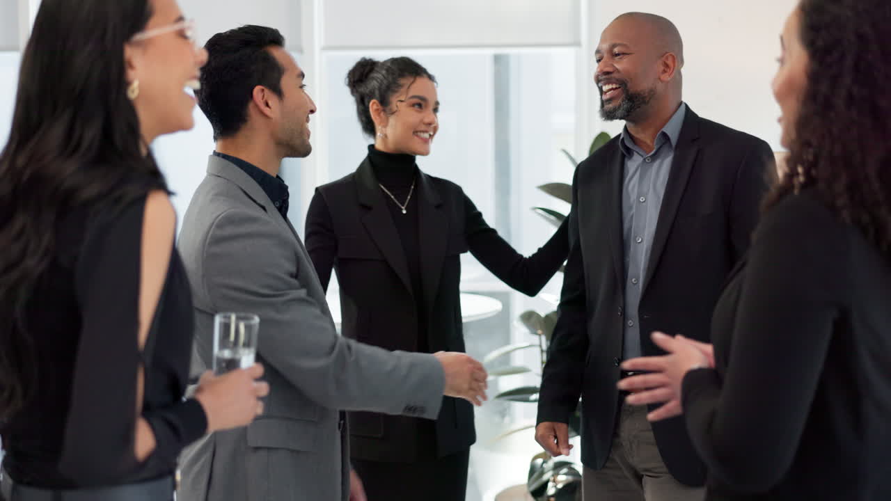 Business people, handshake and meeting for b2b