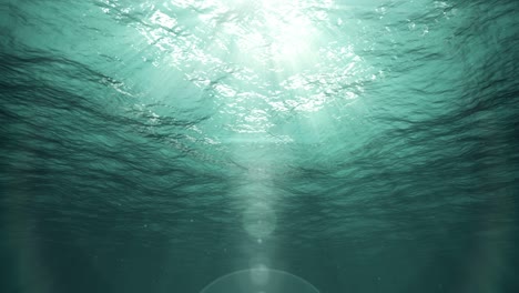 rayos solares submarinos en el océano (bucle)