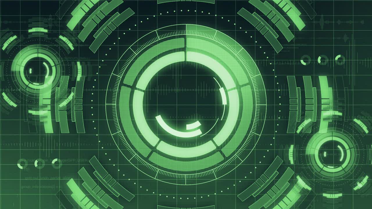 Futuristic digital HUD Technology user interface, code running