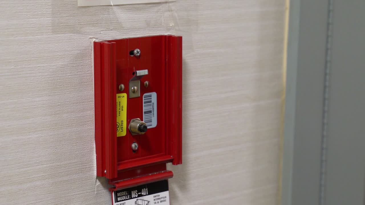 Pulling fire alarm station for fire prevention and safety testing inspection