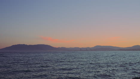 ocean waves with bay of málaga on the background