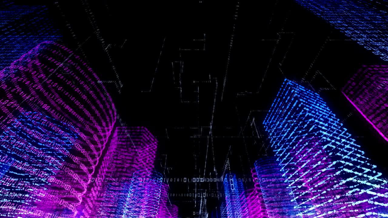 ciudad virtual abstracta dentro de un sistema informático. holograma 3d ciudad digital de grandes datos