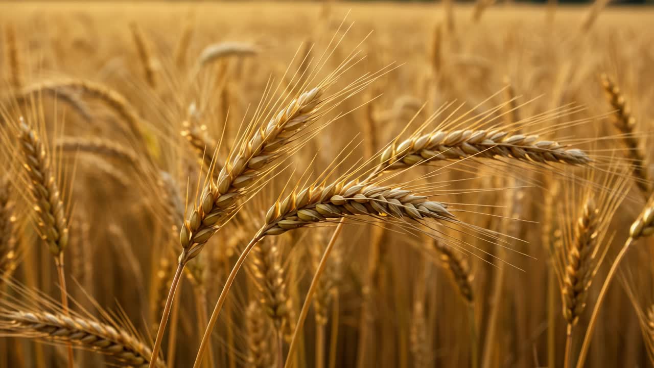 Golden Wheat Fields Under Natural Light: A Series Showcasing the Beauty of Mature Wheat Breeds in a Vibrant Agricultural Landscape