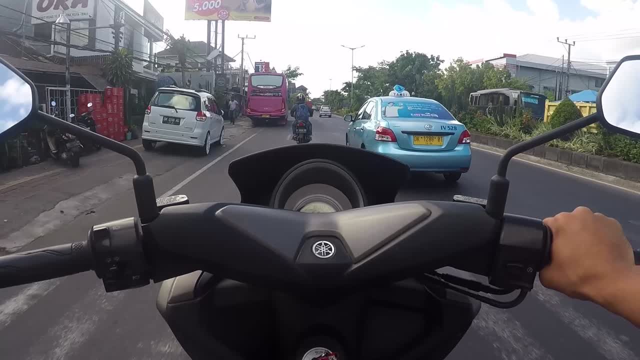 Motorcycle Ride on a City Street