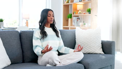young zen woman doing calming meditation