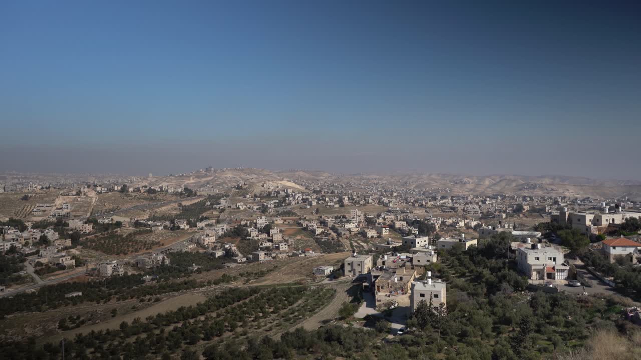 paisaje urbano de israel desde herodium vista de casas tierra de la ciudad