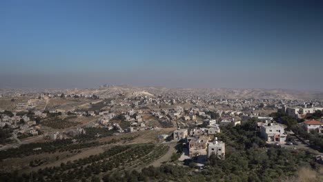 cityscape landscape of israel from herodium view of houses city land