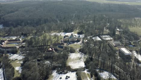 Drone-Aerial-footage-of-Weimar-on-a-sunny-spring-day