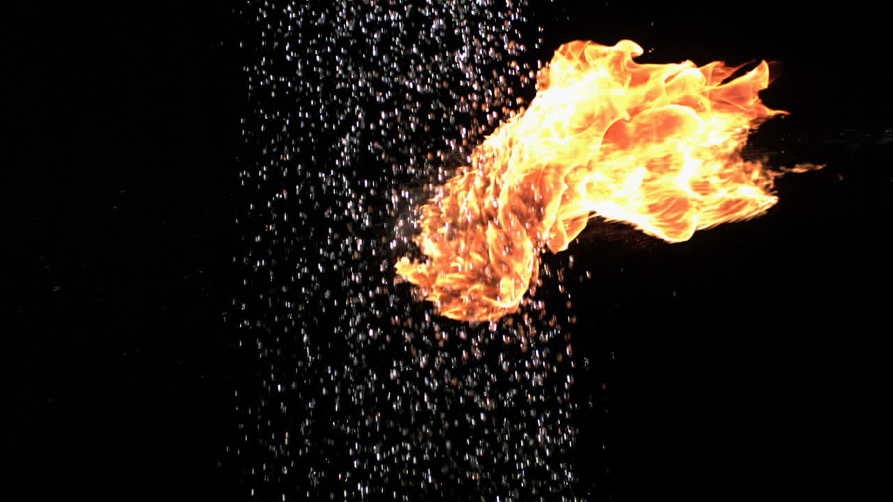 fuego que pasa a través del agua