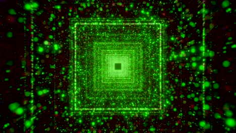 abstract glowing green tunnel