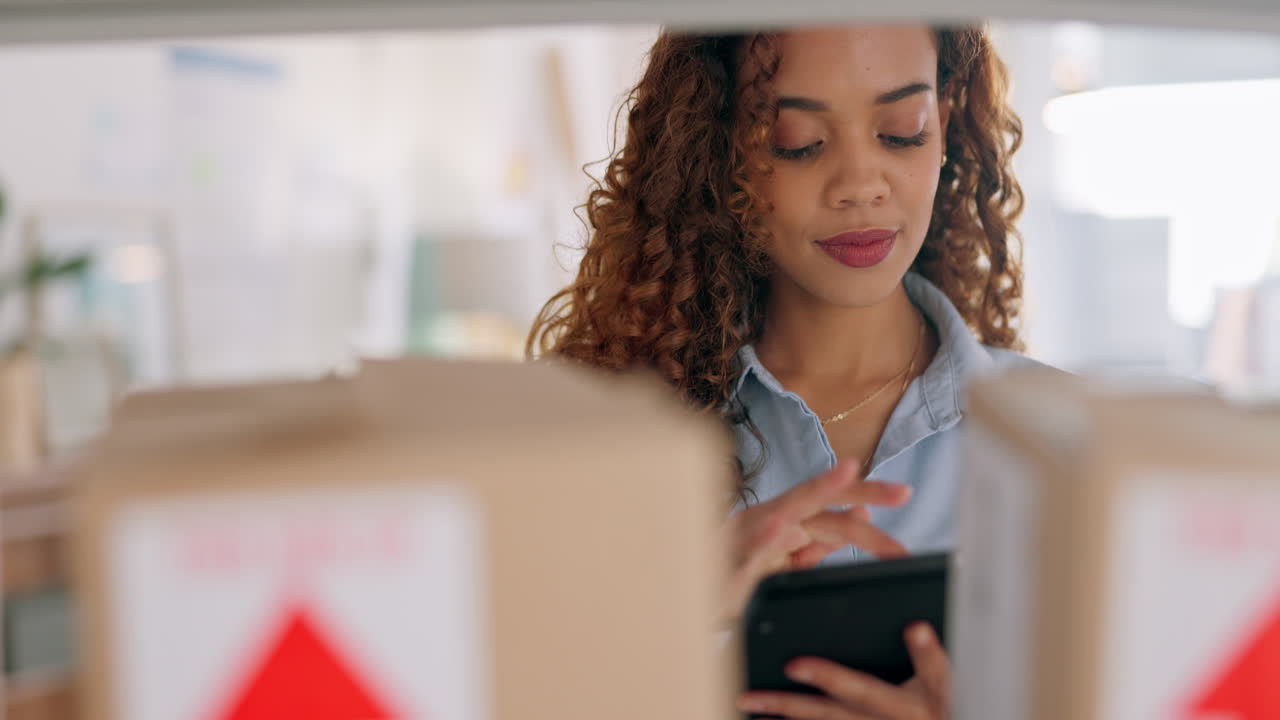 Inventory, stock and woman with a tablet