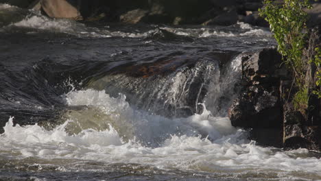 close up view of fresh and clear water rapids in slowmotion