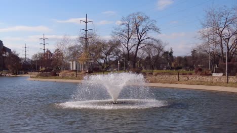 water fountain running in a park