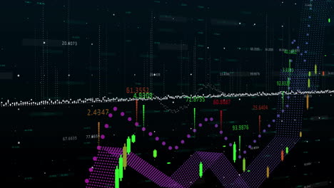 analyzing financial data with fluctuating graphs in animation for stock market