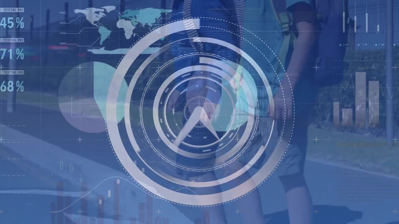 시계를 움직이는 애니메이션과 거리를 건너는 학교 어린이에 대한 통계