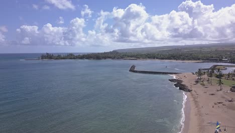 aerial view of waialua bay in haleiwa oahu on a calm and sunny day