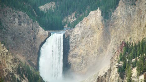 the grand canyon of yellowstone national park lower falls closeup