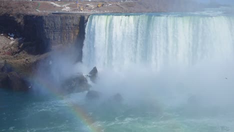 4k-Niagarafälle-Nebelwolke-Stadt-Wasserfall-Möwe-Regenbogenklippe