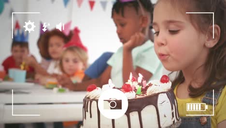 taking photos of children at birthday party on a digital camera