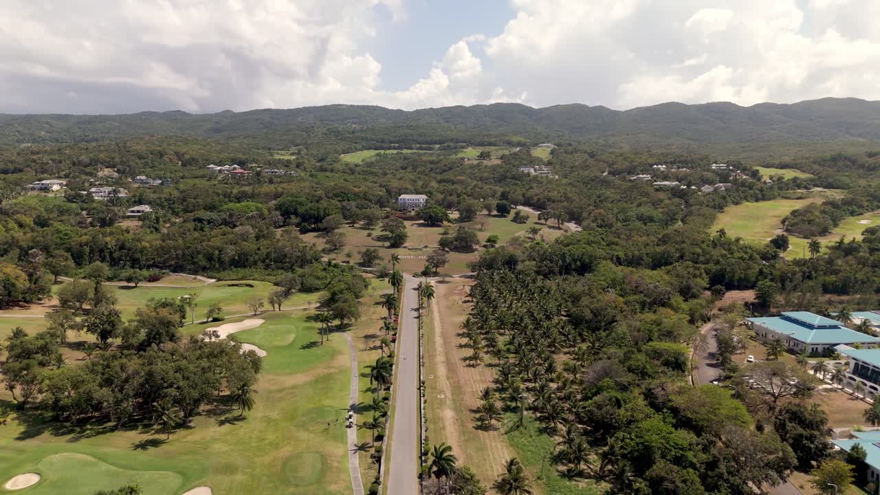 Aerial view of the historic Rose Hall Great House in Montego Bay, Jamaica.