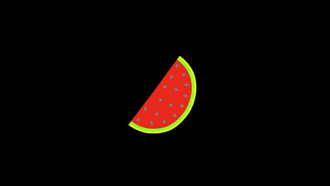 Wassermelonenscheiben-Symbol,-Schleifenanimationsvideo,-Transparenter-Hintergrund-Mit-Alphakanal