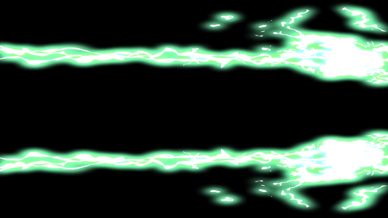 Animazione grafica in movimento di un raggio di scarica elettrica