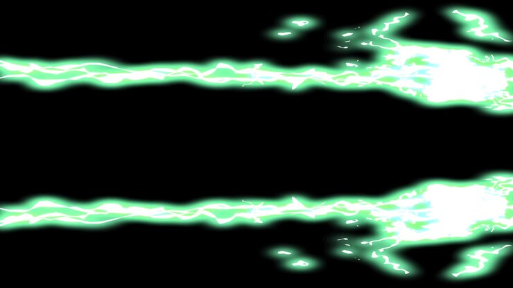 Animazione grafica in movimento di un raggio di scarica elettrica