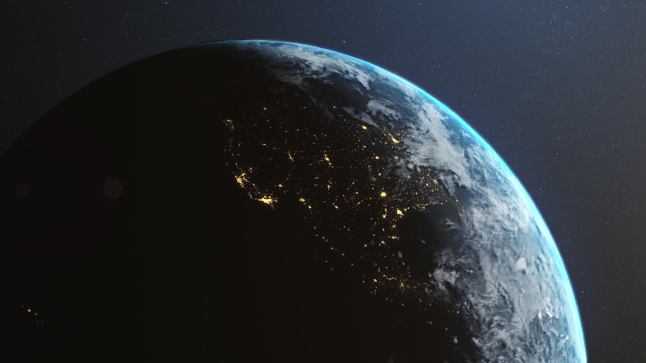 우주에서 지구의 애니메이션 4k