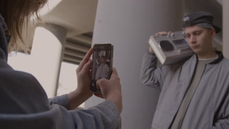 young man posing for video