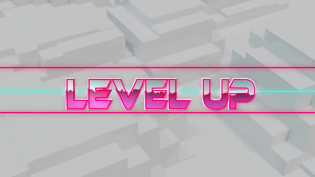 animación de texto de nivel superior sobre rastros de luz sobre fondo blanco