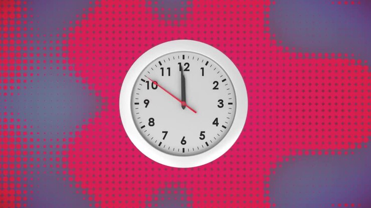 Analogue clock on a gradient background