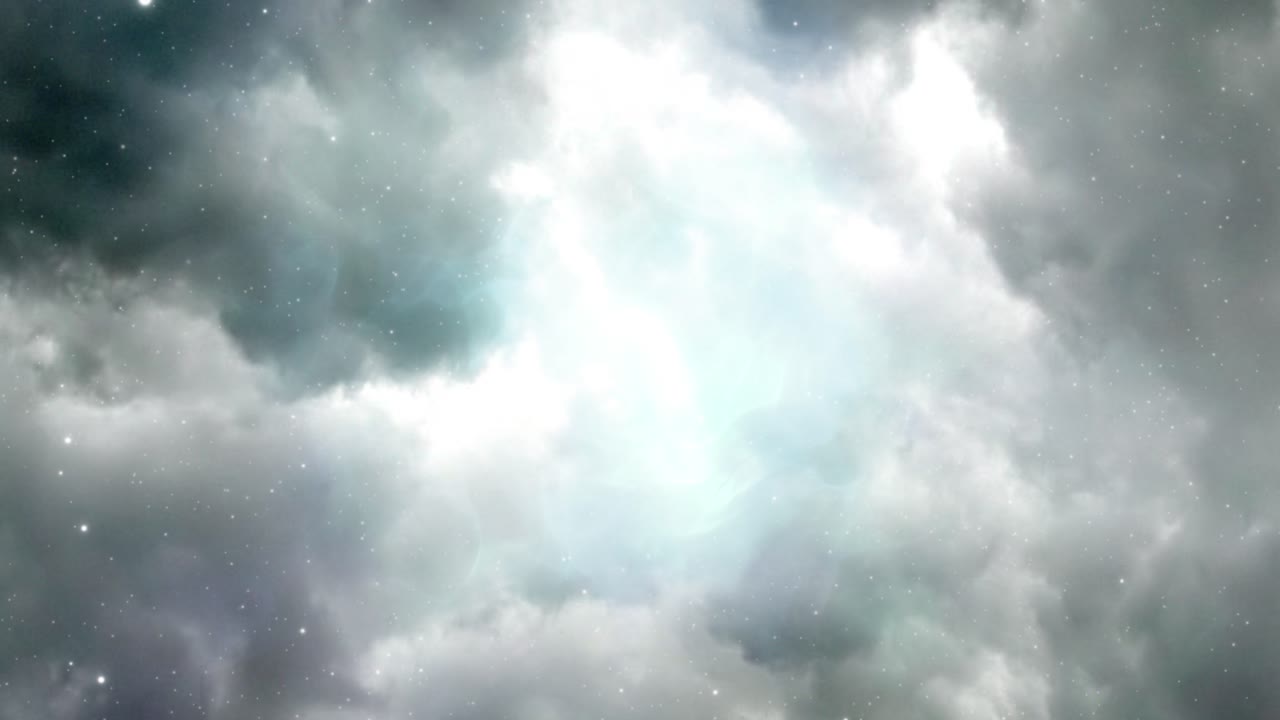 빗방울과 함께 움직이는 빛과 어두운 구름