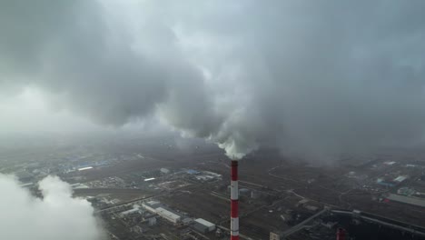industrial plant with smoke emission