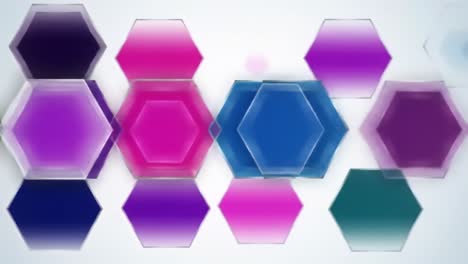 dynamic arrangement of colorful hexagonal shapes in a fluid composition conveying modern design and aesthetic appeal